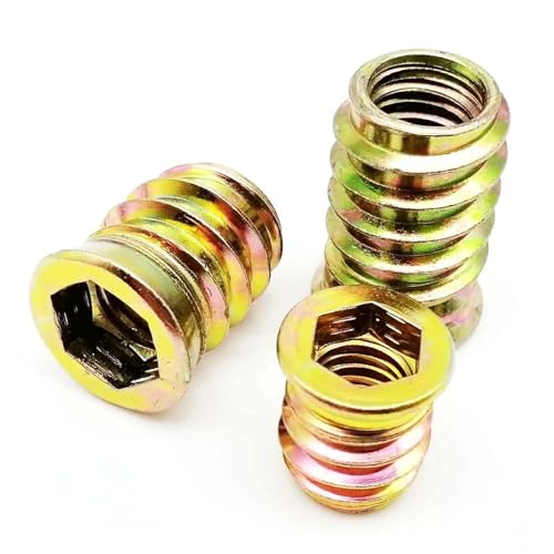 10 stücke M6 M8 M10 Carbon Stahl Hexagon Hex Sockel Stick Kopf Gewinde Eingebettet Einsatz Mutter E-Mutter(M6x25) von Gladiaond