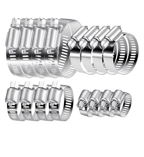20-teilige Schlauchschelle in verschiedenen Größen (8–50 mm) for Waschmaschinen-/Garten-/Poolrohre von Gladiaond