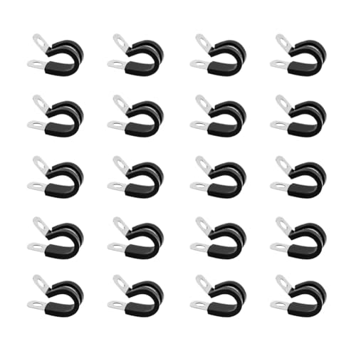 30 Stück 8 mm Edelstahl P-Clips Gummi ausgekleidet for Kabel Drähte Rohre von Gladiaond