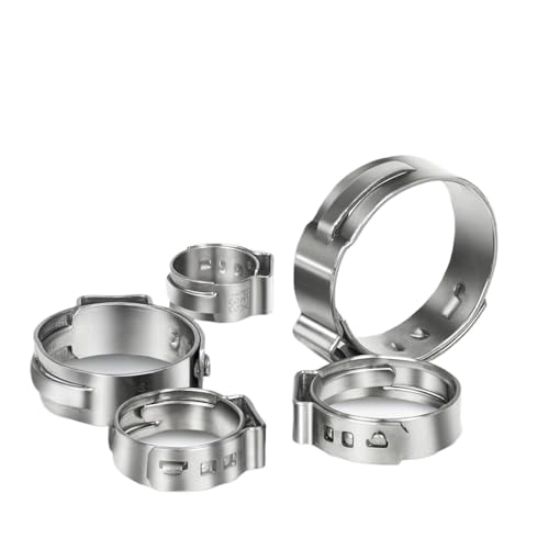 60 stücke 1 Zoll Cinch Klemmen Ringe 304 Edelstahl Einzigen Ohr Schlauch Crimp Ring Rohr Fitting Clamp 29,6mm von Gladiaond