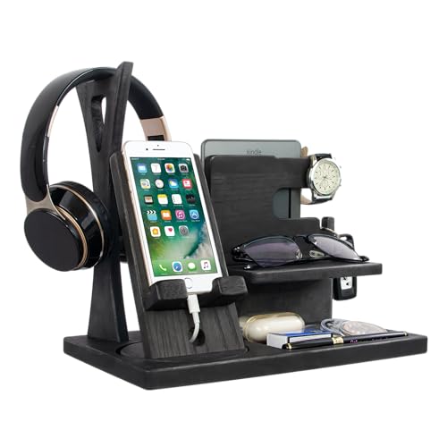 Handy-Dockingstation für Männer, Nachttisch-Organizer mit Schlüsselhalter, Brieftaschenständer und Uhren-Organizer, Schreibtisch-Organizer, tolle Ideen, Geschenk für ihn, Ehemann, Vater, Opa Handy-Dockingstation für Männer, Nachttisch-Organizer mit Schlüsselhalter, Brieftaschenständer und Uhren-Organizer, Schreibtisch-Organizer, tolle Ideen, Geschenk für ihn, Ehemann, Vater, Opa von Gladsico