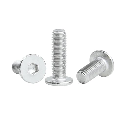 10/15/40 Stück Innensechskantschraube, ultradünn, niedriger Kopf, M4, M5, M6, M8, Edelstahl, flache Inbusschraube, Waferkopf(30mm,M8 10pcs) von Glaiting