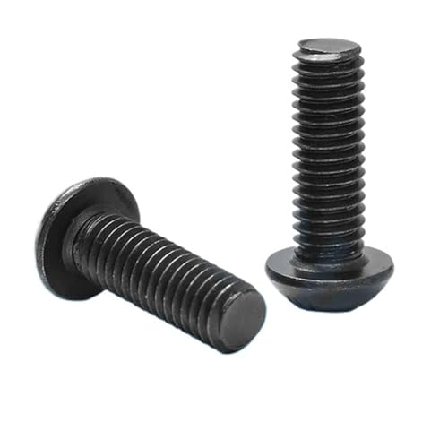 20/30/50 Stück Innensechskant-Knopfschrauben mit rundem Kopf, Bolzen, M2, M2.5, M3, M4, Kohlenstoffstahl, schwarze Inbusschraube(12mm,M2.5 30pcs) von Glaiting