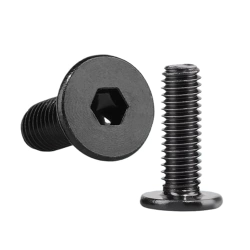 30/50/100 Stück ultradünne flache Waferkopf-Innensechskantschraube M2 M2.5 M3 10.9 Kohlenstoffstahl schwarze Inbusschraube(4mm,M2.5 50pcs) von Glaiting