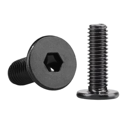 30/50 Stück Maschinenschrauben mit Innensechskant und ultradünnem Kopf, M2, M2.5, M3, Edelstahl, schwarz, Inbus, flache Waferkopfschraube(12mm,M2 50pcs) von Glaiting