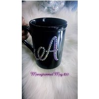 Monogrammierte Tasse Schwarz von GlamPartyArea