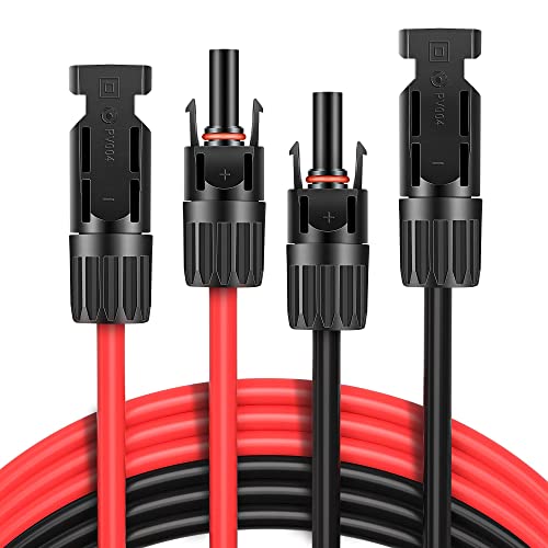 GlamPiece Solarkabel 4mm2 2m, Solar Verlängerungskabel, Beide Seiten Solarstecker Solarkabel Photovoltaik PV Kabel 2 × 2m von GlamPiece