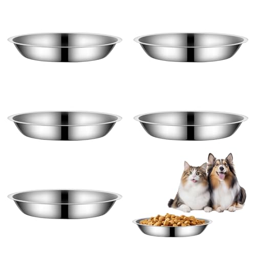GlamRays 5 Stück Futternapf Katze Edelstahl-Katzen-Futternapf Katzennapf für Hauskatzen Flach und Breit Katzen-Nassfutternapf Haustier-Futternapf zur Erleichterung GlamRays 5 Stück Futternapf Katze Edelstahl-Katzen-Futternapf Katzennapf für Hauskatzen Flach und Breit Katzen-Nassfutternapf Haustier-Futternapf zur Erleichterung von GlamRays