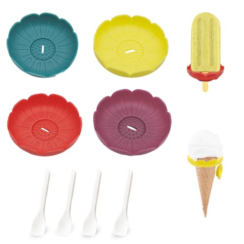 Glamifyr 4 Stück Eishalterung Kinder Silikon und 4 Stück Löffel, Eis Halter Kinder eis Tropfschutz Kinder Eisstiele Wiederverwendbar, Eis Auffangbehälter kinder Eis Tropfschutz für Jungen&Mädchen Glamifyr 4 Stück Eishalterung Kinder Silikon und 4 Stück Löffel, Eis Halter Kinder eis Tropfschutz Kinder Eisstiele Wiederverwendbar, Eis Auffangbehälter kinder Eis Tropfschutz für Jungen&Mädchen von Glamifyr