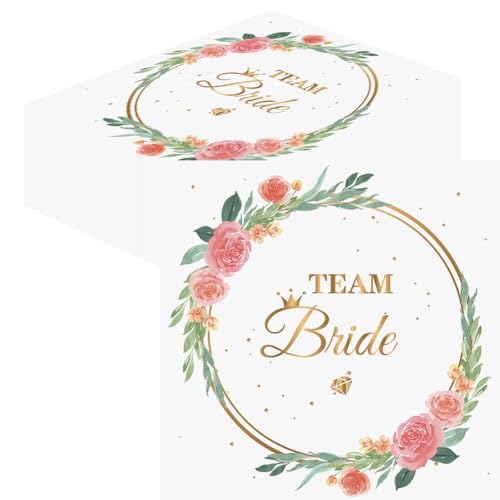 Glamifyr 40 Stück JGA Servietten,Team Bride Servietten Junggesellenabschied Frauen,Junggesellenabschied Frauen Deko für Frauen Party Deko JGA Tischdeko Junggesellen Junggesellinnenabschied Abschied von Glamifyr