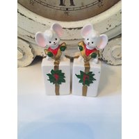 Weihnachten Salz & Pfeffer Maus Auf Vorhanden Schüttler von GlammasVintageShop