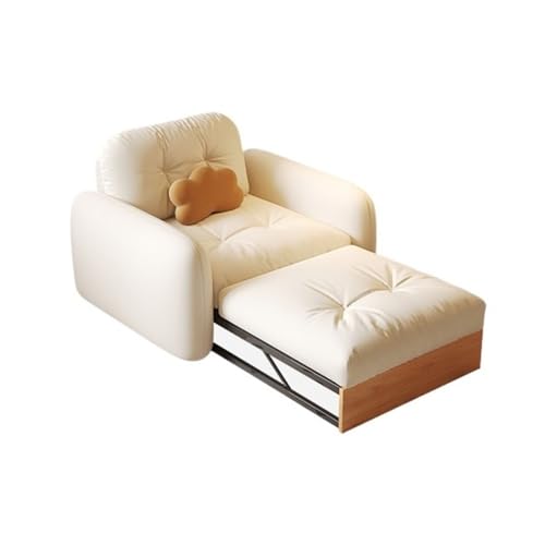 Glamour Haven Ausklappbares Schlafsofa für kleine Räume, Klappsofa aus Massivholz, umwandelbarer Wohnzimmersessel mit weichem Kissen Gästebett für Wohnung, Wohnzimmer, Büro von Glamour Haven