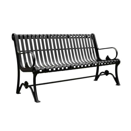 Glamour Haven Kleine, langlebige Gartenbänke für den Außenbereic Eisenparkbank, 2-Personen-Terrassensitz, Gartenbank, Außenbank für Garten, Veranda und Park(180cm) von Glamour Haven