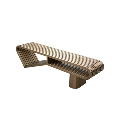 Glamour Haven Kleine, langlebige Gartenbänke für den Außenbereic Kreative Edelstahlbank for öffentliche Ruhebereiche und Wartesitze an U-Bahn-Stationen, Außenbank für Garten, Veranda und Park von Glamour Haven
