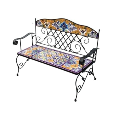 Glamour Haven Kleine, langlebige Gartenbänke für den Außenbereic Robuster Sitzstuhl aus Eisen for den Außenbereich, Garten, Park, for die Freizeit, Außenbank für Garten, Veranda und Park von Glamour Haven