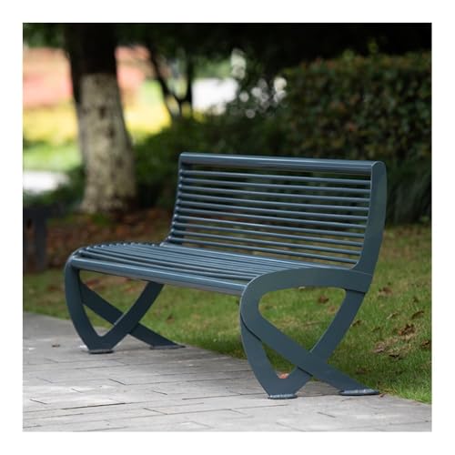 Glamour Haven Kleine, langlebige Gartenbänke für den Außenbereich, Parkbank for draußen – Schmiedeeiserner 2-Personen-Gartenstuhl, Außenbank für Garten, Veranda und Park(Green,M) von Glamour Haven