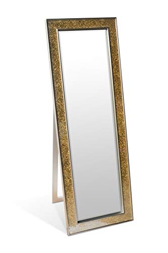 Glamour by Casa Chic Wandspiegel - Gold - Groß - 130x45 cm - Mosaikspiegel - Badspiegel von Glamour by Casa Chic