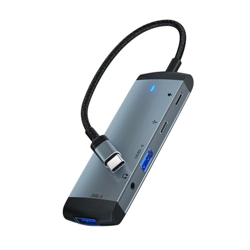 5-in-1 Speed USB C Hub Dockingstation Aluminiumlegierung Typ C auf USB 3.0/USB 2.0/PD 60W/3.5mm für Tastatur Maus USB C Hub 5-in-1 Speed USB C Hub Dockingstation Aluminiumlegierung Typ C auf USB 3.0/USB 2.0/PD 60W/3.5mm für Tastatur Maus USB C Hub von Glanhbnol