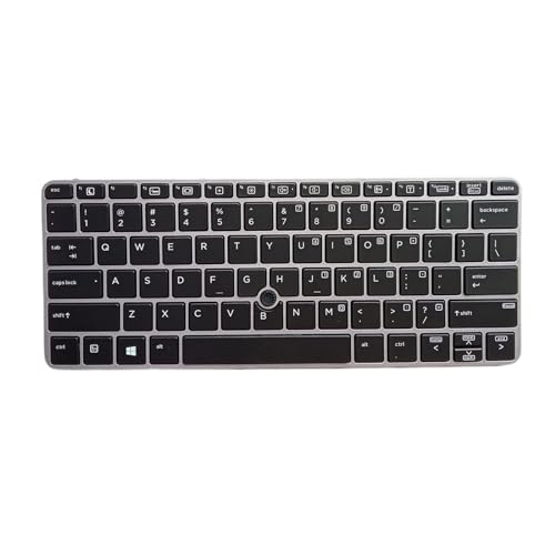 Glanhbnol US-Laptop-Tastatur mit Hintergrundbeleuchtung für EliteBook-Laptop mit spitzendem silberfarbenem Rahmen für EliteBook-Laptop mit US-Hintergrundbeleuchtung von Glanhbnol