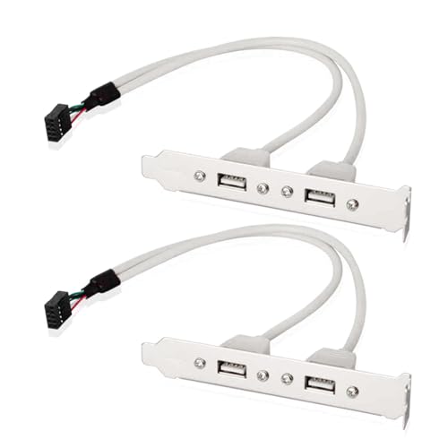 Glanhbnol USB 2.0-Steckplatzhalterung 2 Ports USB 2.0-Motherboards Hintere Erweiterungshalterung Für 9-polige Motherboards USB Kabel Host Adapter Hintere Erweiterung von Glanhbnol