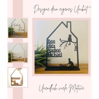 Haus Mit Namen, Holzhaus Personalisiert Deinem Haustier/Hund Katze in Deiner Wunschfarbe, 200 Varianten Zur Auswahl von GlanzGeschenke
