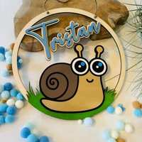 Personalisiertes Namensschild in Wunschfarben, Türschild, Holzschild Kinder Baby, Geschenk Geburt Taufe Geburtstag, Schnecke, Patenkind Personalisiertes Namensschild in Wunschfarben, Türschild, Holzschild Kinder Baby, Geschenk Geburt Taufe Geburtstag, Schnecke, Patenkind von GlanzGeschenke