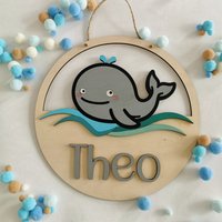Süßes Personalisiertes Namensschild Mit Wal, Wale, Türschild, Holzschild Kinder Baby, Geschenk Geburt Taufe, Patenkind, Kinderzimmerdeko Süßes Personalisiertes Namensschild Mit Wal, Wale, Türschild, Holzschild Kinder Baby, Geschenk Geburt Taufe, Patenkind, Kinderzimmerdeko von GlanzGeschenke