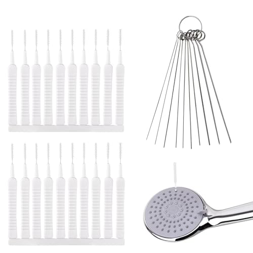 30 Stück Duschkopf Reiniger Werkzeuge, Nylon Anti-Verstopfungs Reinigungsbürste Fensterschlitz, Multifunktionale Spaltreinigung Bürste, Duschkopf Reinigungsbürste für Handy Tastatur Haushaltszubehör von Glanzend