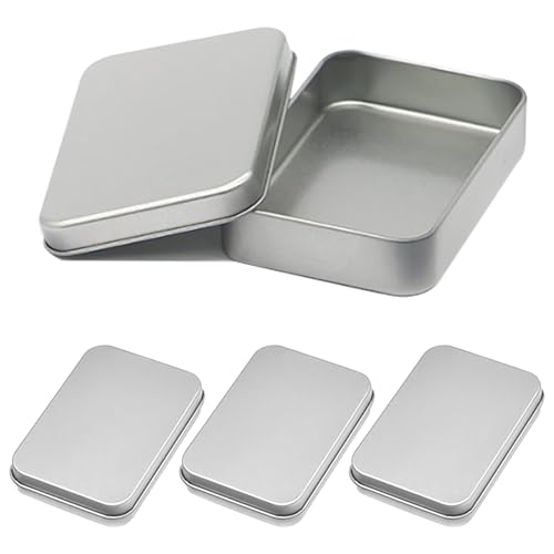 Metal Tin Metalldöschen Blechdose Mini Aufbewahrungsbox Metall Boxen Metalldosen aus Metall mit Deckel Minibox Organizer für Zuhause Sügigkeiten und Kleinen Gegenständen (4 Stück) von Glanzend
