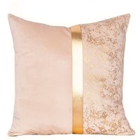 Beige Samt Und Metallic Hoch Designte Stoff Kissenhülle | Wurfkissen von Glarashop