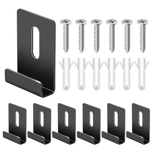 Glarks 18pcs 7.2mm Wide Channel Spiegel Hanger Clip Kit, 304 Edelstahl große schwere Retainer Clips mit Schrauben Spiegel Clips, Metall Spiegel Halter Clip von Glarks