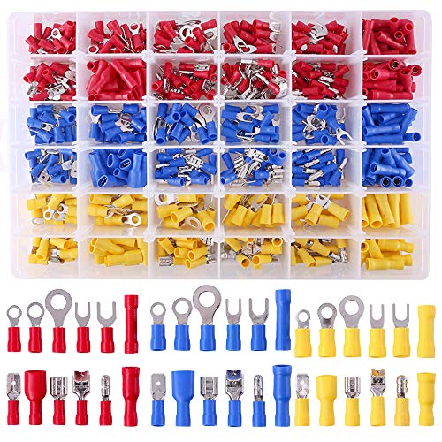 Glarks 540pcs 22-16/16-14/12-10 Gauge Mixed Quick Disconnect Electrical Insulated Butt Bullet Spade Fork Ring Solderless Crimp Terminals Connectors Assortment Kit Glarks 540pcs 22-16/16-14/12-10 Gauge Mixed Quick Disconnect Electrical Insulated Butt Bullet Spade Fork Ring Solderless Crimp Terminals Connectors Assortment Kit von Glarks