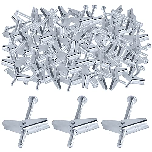 Glarks 60Pcs 1/4'' Zink überzogener Stahl-runder Kopf-Kippschraube und Flügelmutter für das Aufhängen schwerer Gegenstände auf Trockenbau (1/4'') von Glarks