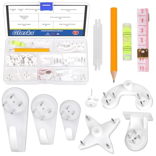 Glarks 68pcs Beton Wandhaken Kit, Unsichtbare Nagel Wandschraubenhänger, Nicht-Spuren unsichtbare Nagel Wandhaken, Unsichtbare Nagelschrauben für Wand Nicht-Spuren Hängehaken Glarks 68pcs Beton Wandhaken Kit, Unsichtbare Nagel Wandschraubenhänger, Nicht-Spuren unsichtbare Nagel Wandhaken, Unsichtbare Nagelschrauben für Wand Nicht-Spuren Hängehaken von Glarks