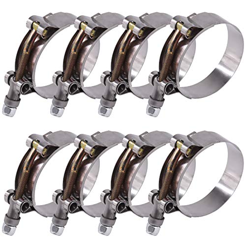 Glarks 8 Stück 57–65 mm Edelstahl T-Bolzen Schlauchschellen Turbo Ansaugschlauch Weichschlauch Ladeluftkühler Klemmen Glarks 8 Stück 57–65 mm Edelstahl T-Bolzen Schlauchschellen Turbo Ansaugschlauch Weichschlauch Ladeluftkühler Klemmen von Glarks