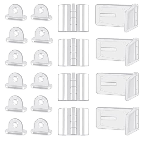 Glarks Mini-Scharniere aus transparentem Acryl, 15 Sets, 55x25 mm, Acryl-Scharniere, Haspe mit Verschlussschnalle und 30 Stück, 30x33 mm, Schubladen, Zubehör von Glarks