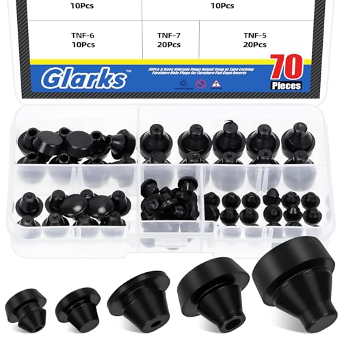 GLARKS Rutschfeste Möbelpolster, Silikon, Lochstopfen für Boden, Stühle, Tischbeinschoner, Gleiteinsatz, rutschfest, Möbel, Schreibtisch, Fußpolster, 70 Stück, 5 Größen GLARKS Rutschfeste Möbelpolster, Silikon, Lochstopfen für Boden, Stühle, Tischbeinschoner, Gleiteinsatz, rutschfest, Möbel, Schreibtisch, Fußpolster, 70 Stück, 5 Größen von Glarks