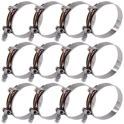 Glarks Schlauchschellen aus Edelstahl, T-Bolzen, Turbo-Ansaugung, weicher Schlauch, Ladeluftkühler, 12 Stück Glarks Schlauchschellen aus Edelstahl, T-Bolzen, Turbo-Ansaugung, weicher Schlauch, Ladeluftkühler, 12 Stück von Glarks