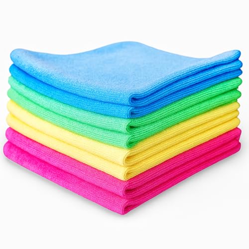Glart H4488 Mikrofasertücher 3er Set 40x40 cm bunt – 600 GSM, saugstark, fusselfrei, waschbar, streifenfreie Reinigung für Küche, Bad, WC, Büro, Auto, Haushalt, hygienisch, mehrfach nutzbar, flauschig von Glart