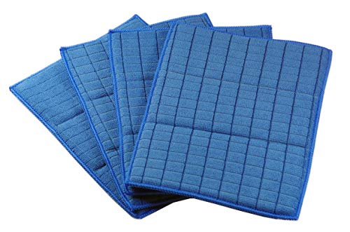 Glart 4 Stück antibakterielle Spültücher Schwammpads Mikrofasertücher 17x23 cm blau für Küche Abwasch Bad WC, statt Baumwolle oder einfacher Putztücher von Glart