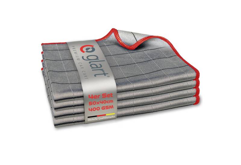 Glart 44C4R 4X Carbontücher Fensterputztücher Auto Glas fusselfrei 50x40cm Mikrofasertuch (98% PE/PA-Mehrkomponentenfaser, 2% PE, 40x50 cm) von Glart