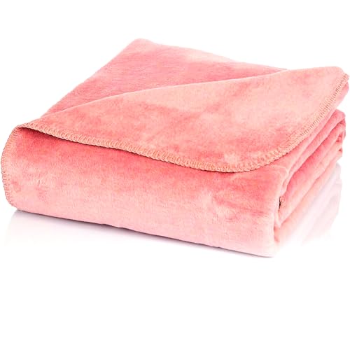 Glart Kuscheldecke uni altrosa 130x170 cm, weich & warm, extra flauschig als Sofadecke, Wohndecke, Tagesdecke, rosa Sofaüberwurf ohne Ärmel von Glart