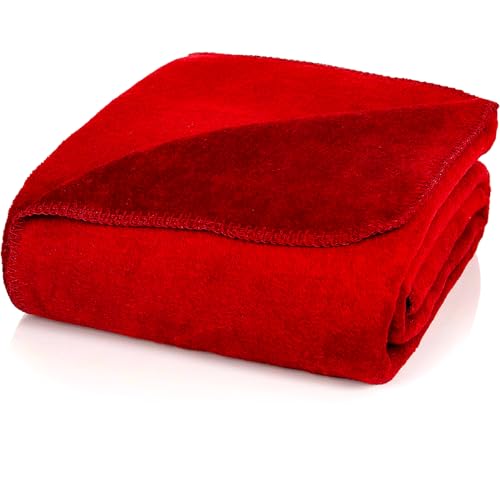 Glart Kuscheldecke uni burgunderrot Decke 130x170 cm Sofa, weiche & warme Wolldecke extra flauschig als Sofadecke Couchdecke, kuschel Wohndecke Kuscheldecke, Plüsch Sofaüberwurf Decke, U1B von Glart