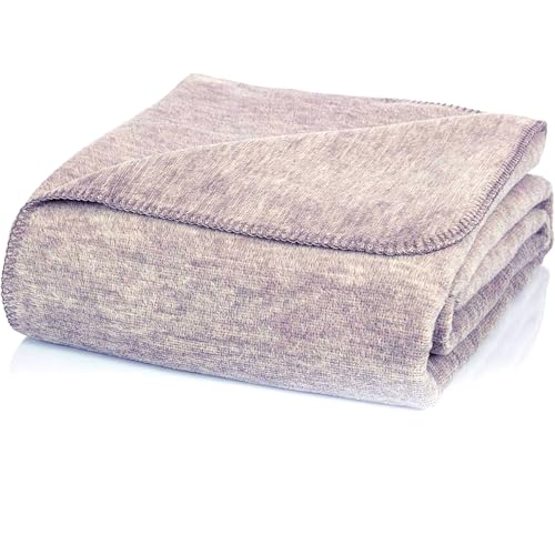 Glart Kuscheldecke uni grau meliert Decke 130x170 cm Sofa, weiche & warme Wolldecke extra flauschig als Sofadecke Couchdecke, kuschel Wohndecke Kuscheldecke, Plüsch Sofaüberwurf Decke U1GM von Glart