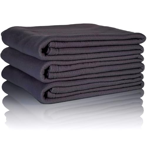 Glart Oeko Tex Fleecedecken 3er Set in anthrazit, Größe 130x160 cm, 200g/m2. Ideal als Wohndecke, Kuscheldecke, Sofaüberwurf oder Picknickdecke von Glart