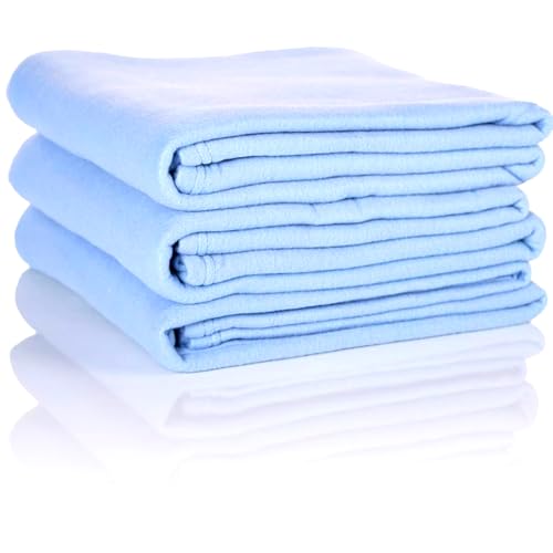 Glart Oeko Tex Fleecedecken 3er Set in jeansblau, 130x160 cm, 200 g/m2. Sofadecke, Couchdecke, Kuscheldecke, Sofaüberwurf, Picknickdecke von Glart