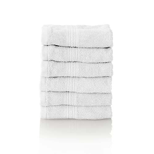 Glart Premium Frottier Handtuch Set, Frotteeserie in 6 Farben und 5 Größen, Farbe: WEISS, 6X Gesichtstücher 30x30 cm von Glart