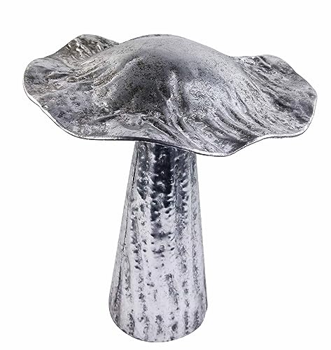 Glas Art handmade Dekoaufsteller Fungus Pilzfiguren Herbst Dekoration Pilze Metall Herbstdeko 18-39cm hoch (18x16 cm, Silber) von Glas Art handmade