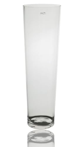 Konisch Boden-Vase Glas-Vase konische Blumen-Vase Deko-Vase aus Glas 40/60cm hoch Wohnzimmer (60x19cm) von Glas Art handmade