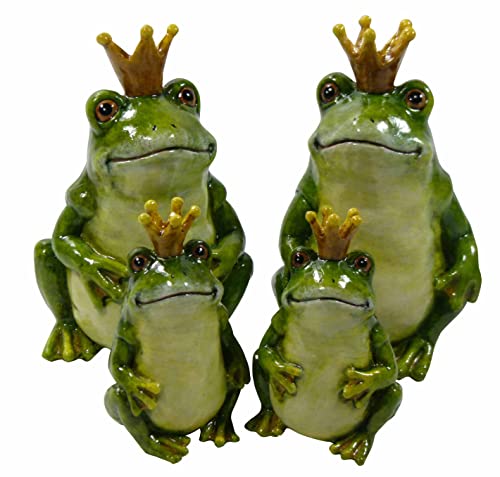 Glas Art 2er Set Frosch Froschkönig Auswahl 10-16cm hoch grün Frühling Sommer Dekofigur (10,5cm hoch, 5,5cm breit), Grün, Gold von Glas Art